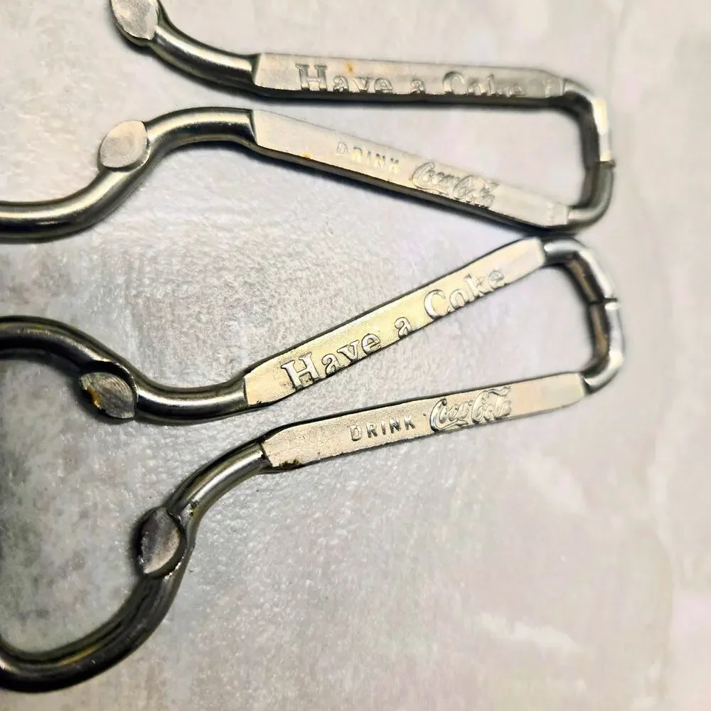 2 Vtg Coca Cola Metal Bottle Openers Pair HAVE A COKE Retro Bar Kitchenware